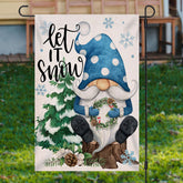 Lofaris Let It Snow Snowflake Gnome Christmas Garden Flag